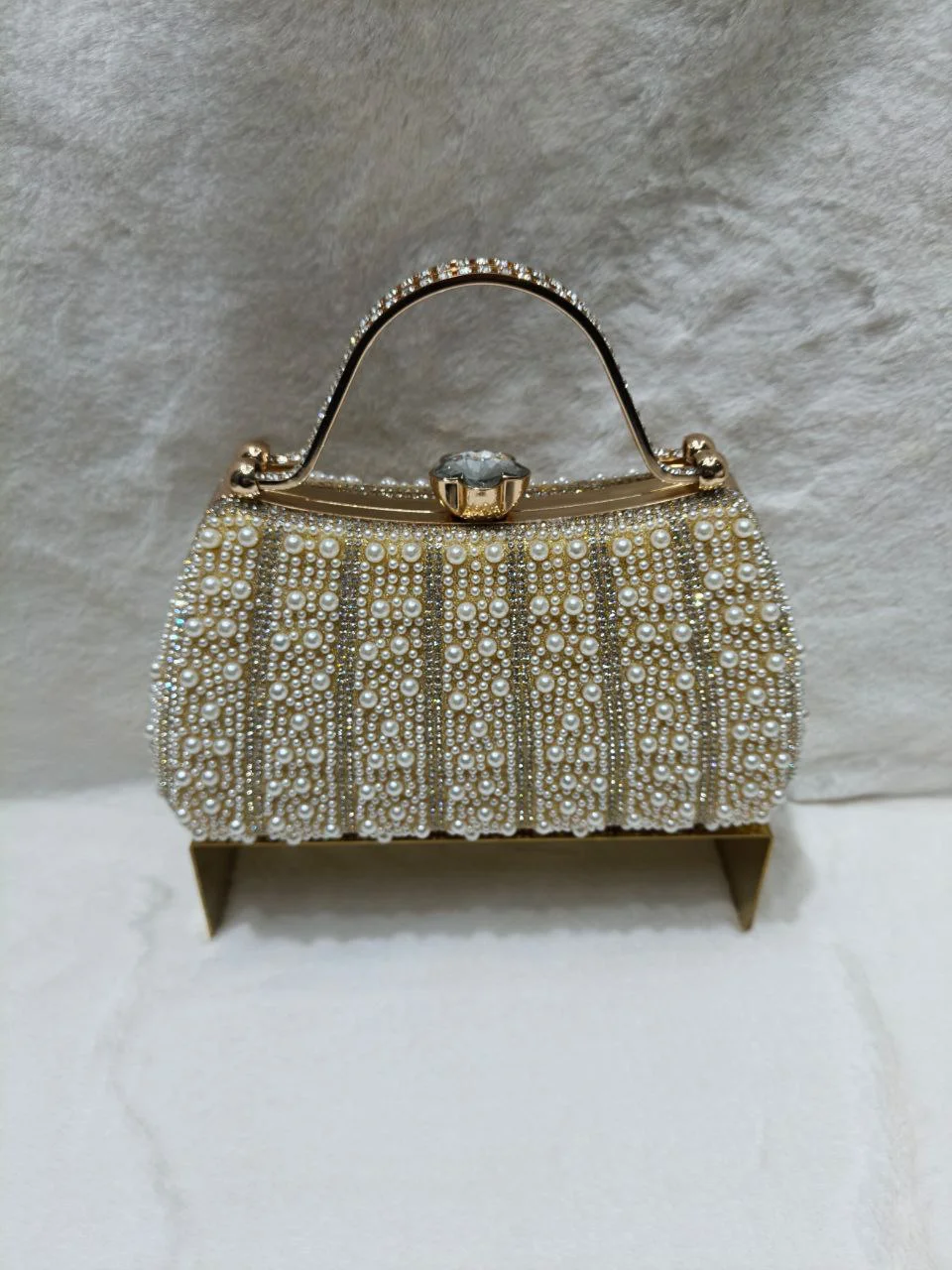 Luxury Pearl Embellished Party Clutch