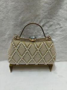 Luxury Pearl Embellished Party Clutch
