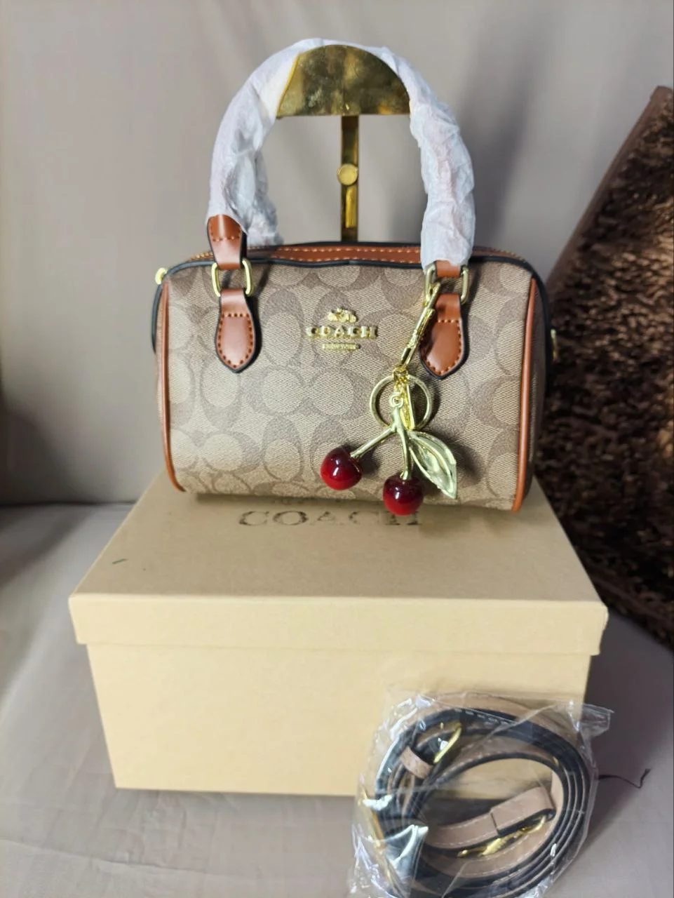 Premium Cherry Charm Handbag