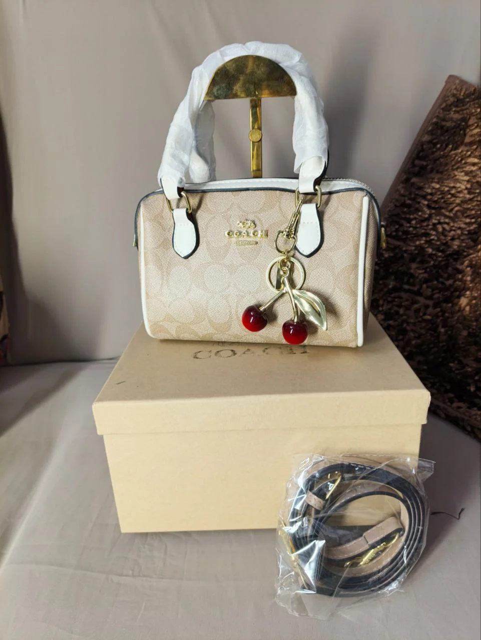 Premium Cherry Charm Handbag