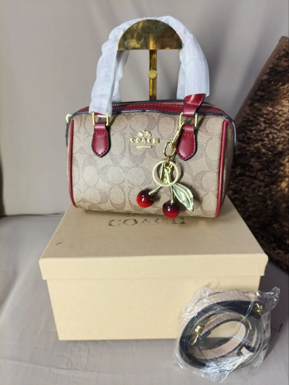 Premium Cherry Charm Handbag