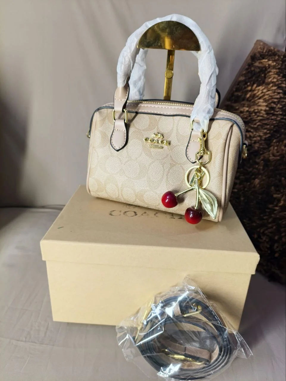 Premium Cherry Charm Handbag