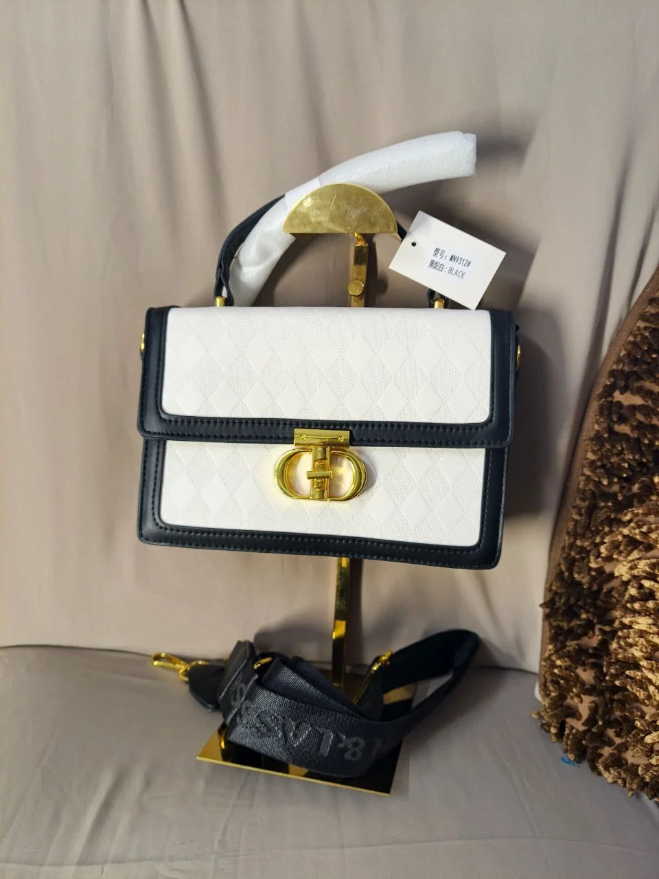 Premium Diamond Quilted Top Handle Bag