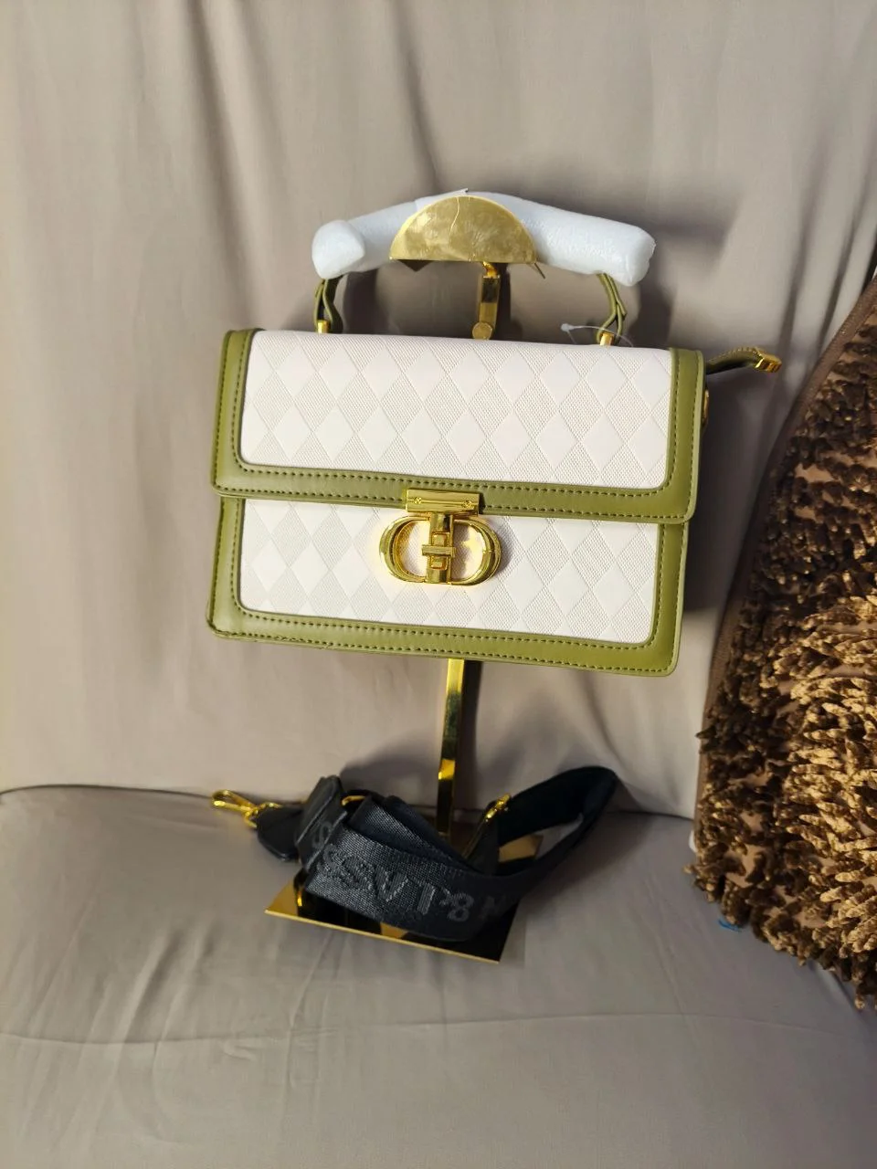 Premium Diamond Quilted Top Handle Bag