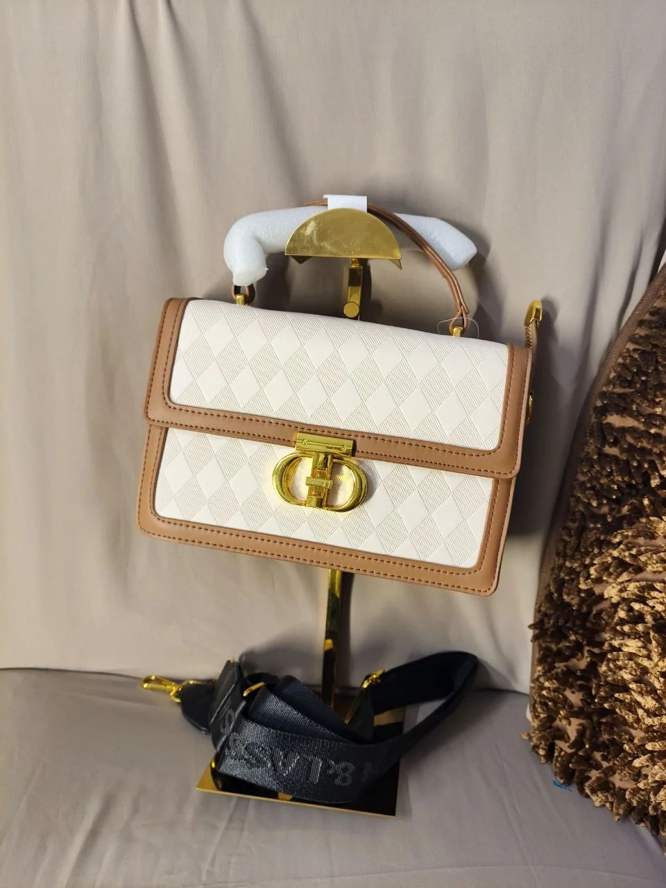 Premium Diamond Quilted Top Handle Bag