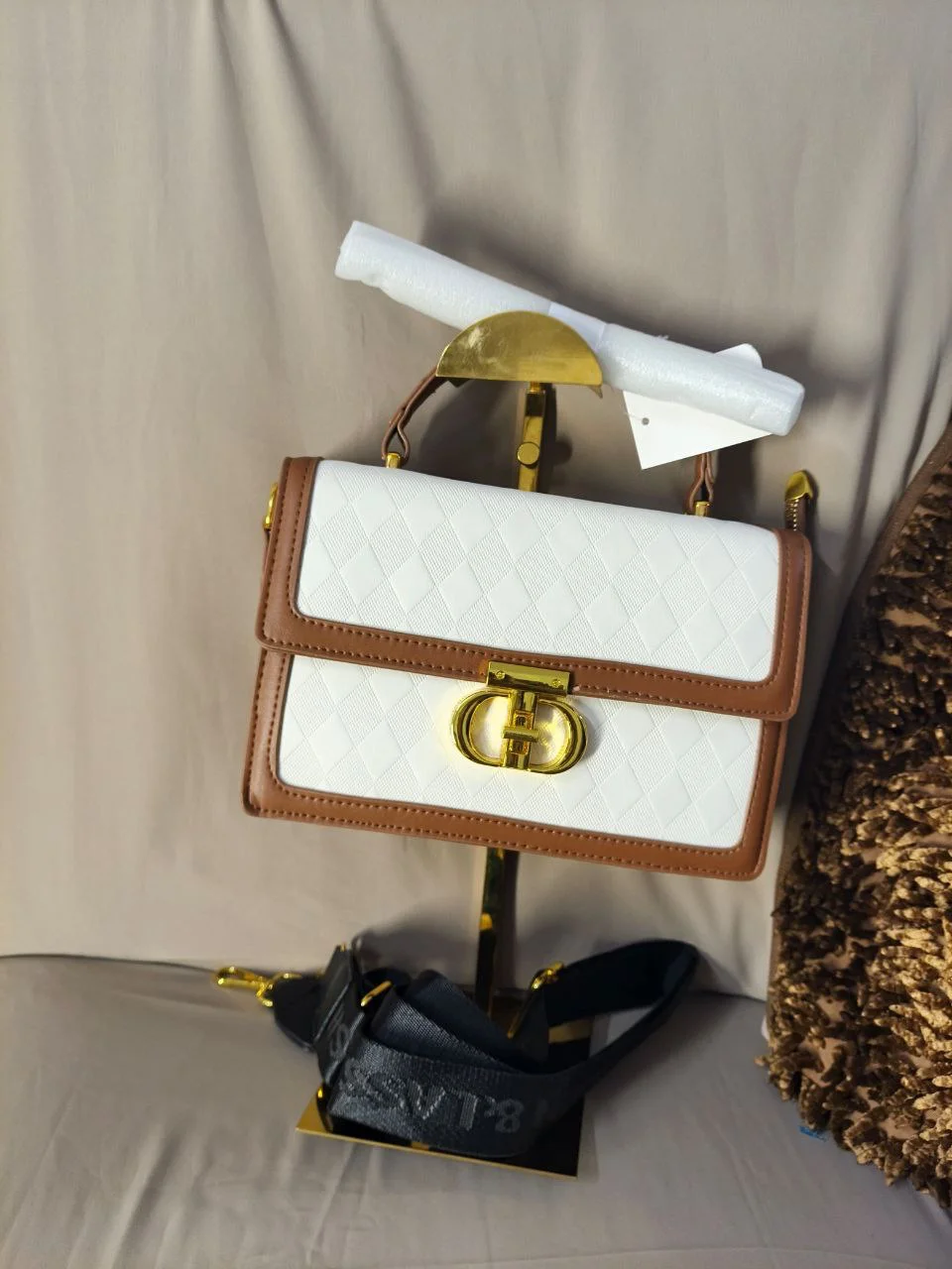 Premium Diamond Quilted Top Handle Bag