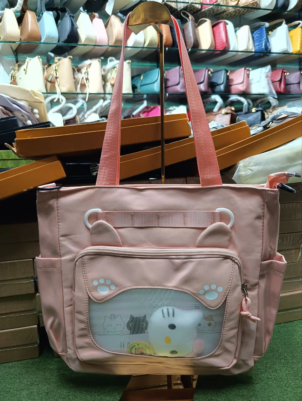 Premium Cute Cartoon Multi-Pocket Tote Bag