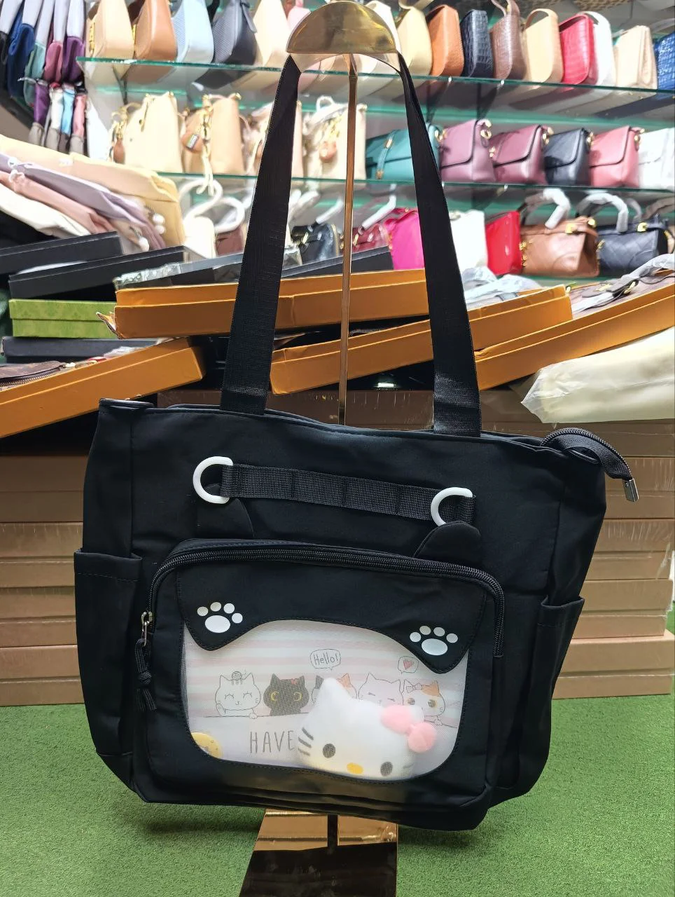 Premium Cute Cartoon Multi-Pocket Tote Bag