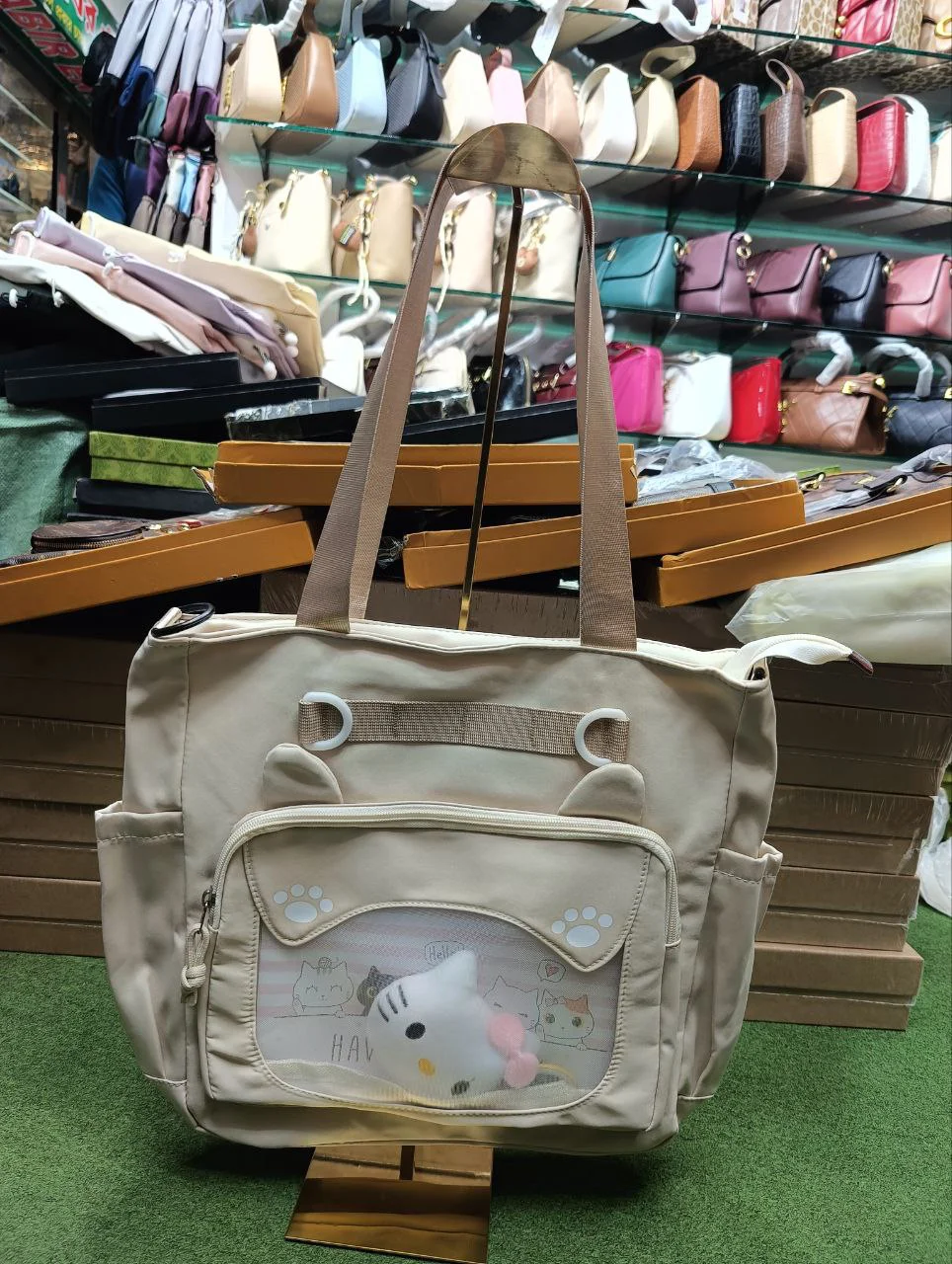 Premium Cute Cartoon Multi-Pocket Tote Bag