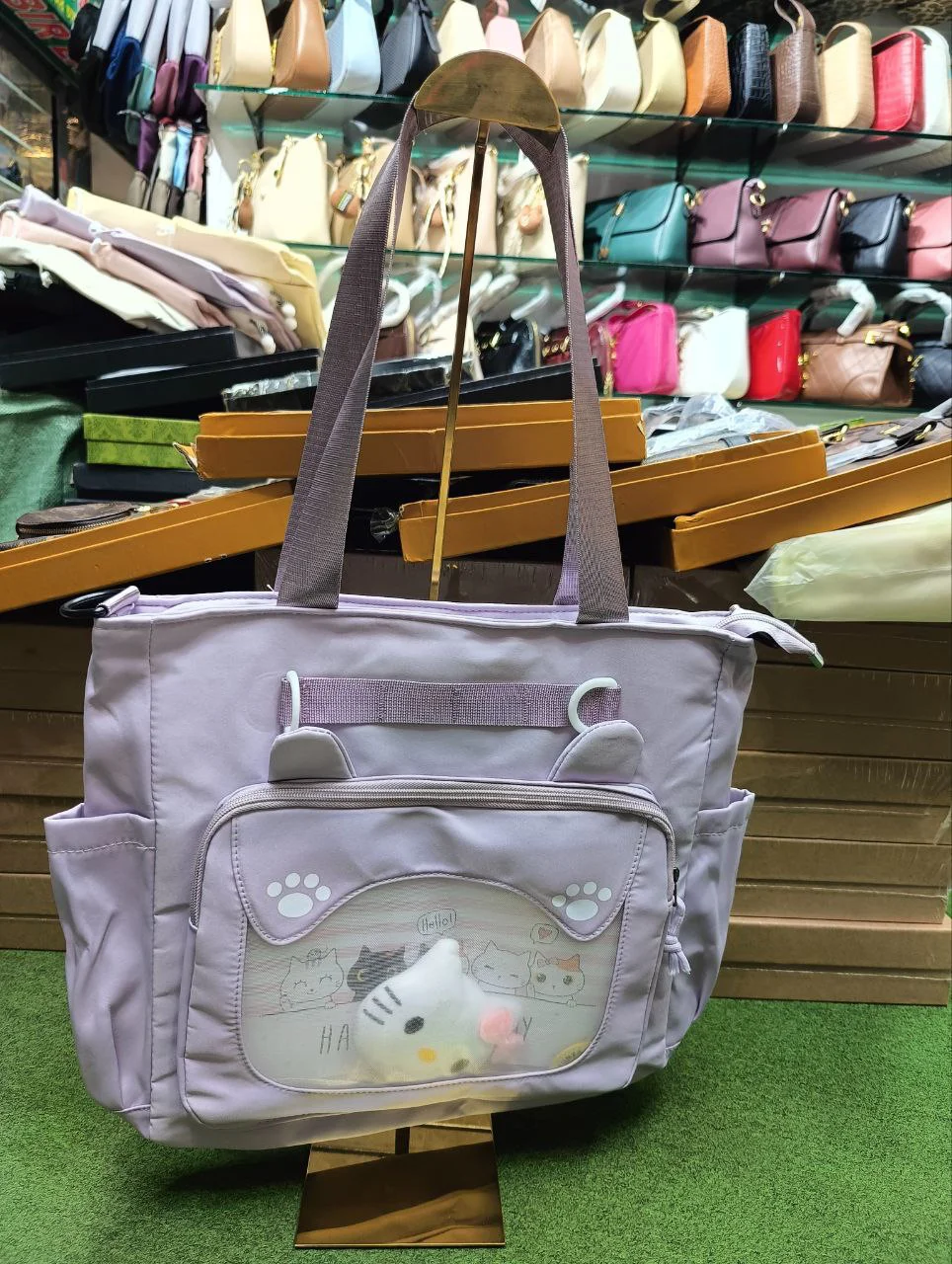 Premium Cute Cartoon Multi-Pocket Tote Bag