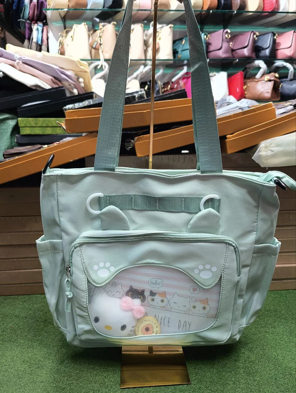 Premium Cute Cartoon Multi-Pocket Tote Bag