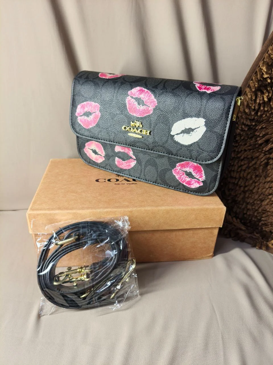 Premium Cherry Flap Crossbody Bag