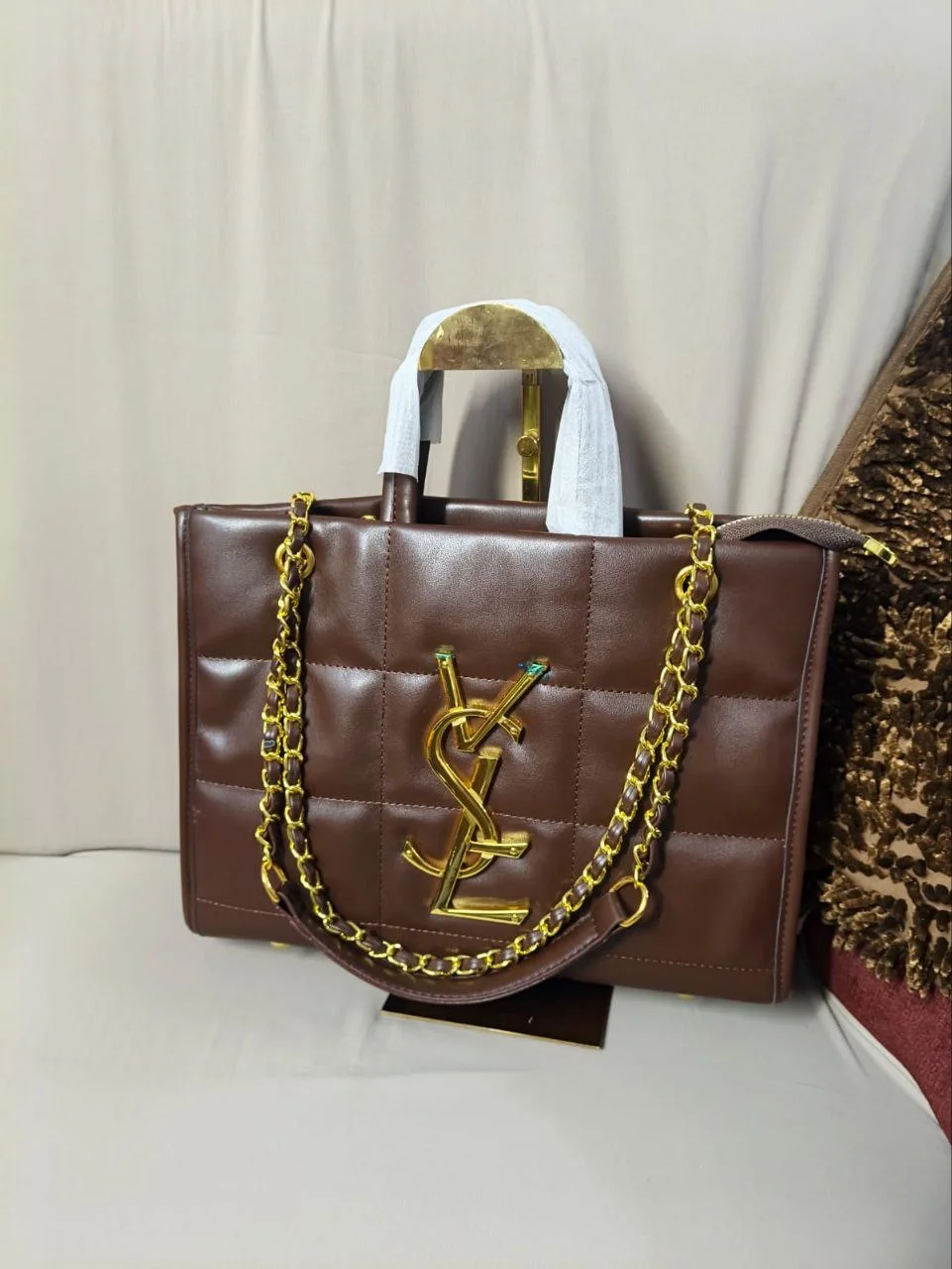 Premium Quilted Chain Tote Bag