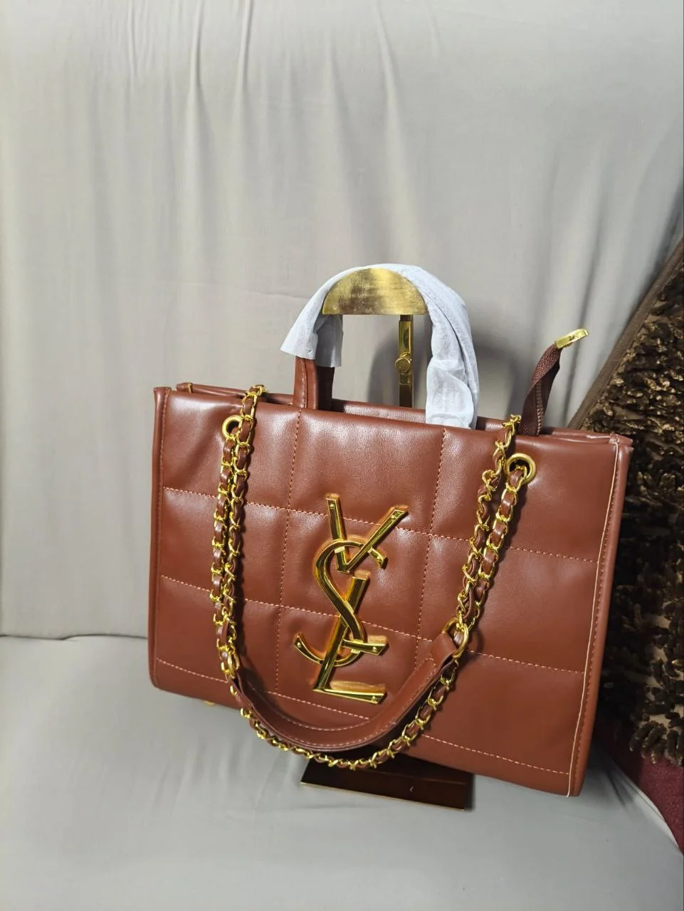 Premium Quilted Chain Tote Bag