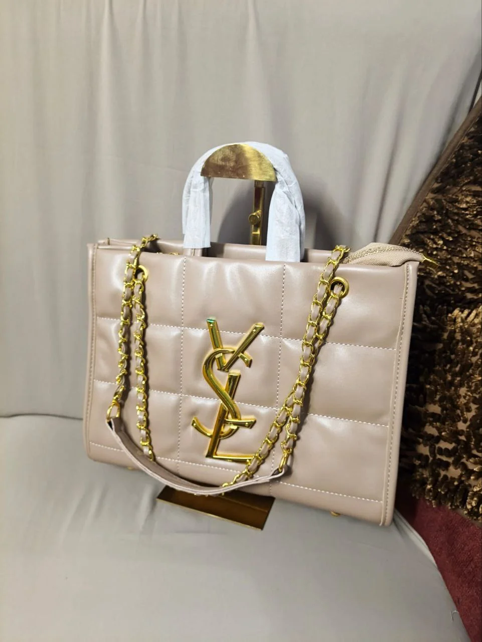 Premium Quilted Chain Tote Bag