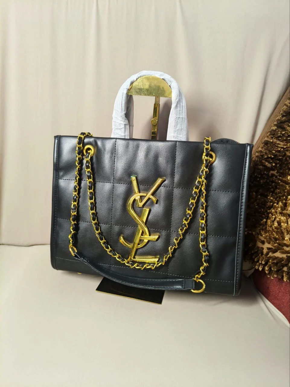 Premium Quilted Chain Tote Bag