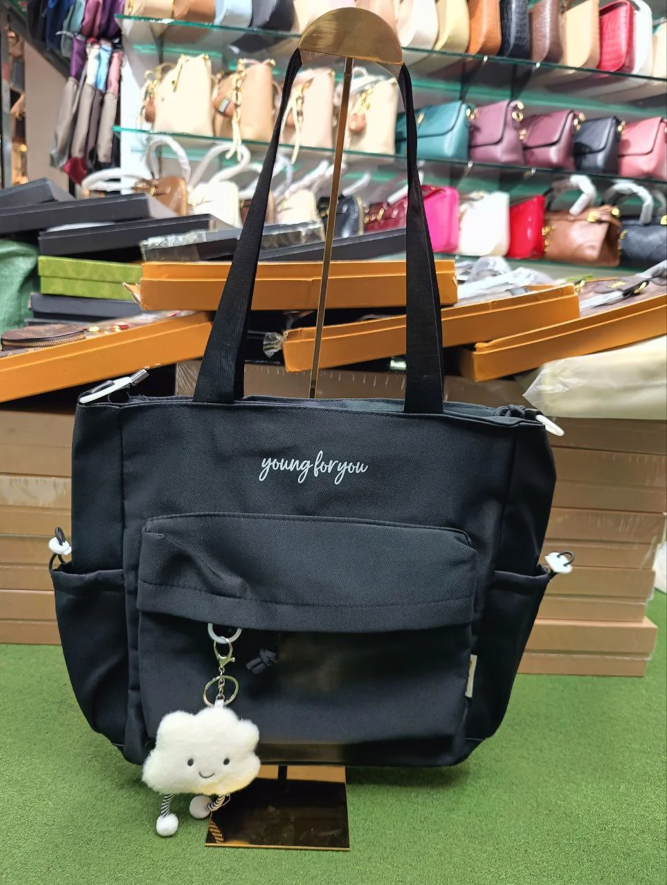 Premium Transparent Pocket Shoulder Tote Bag