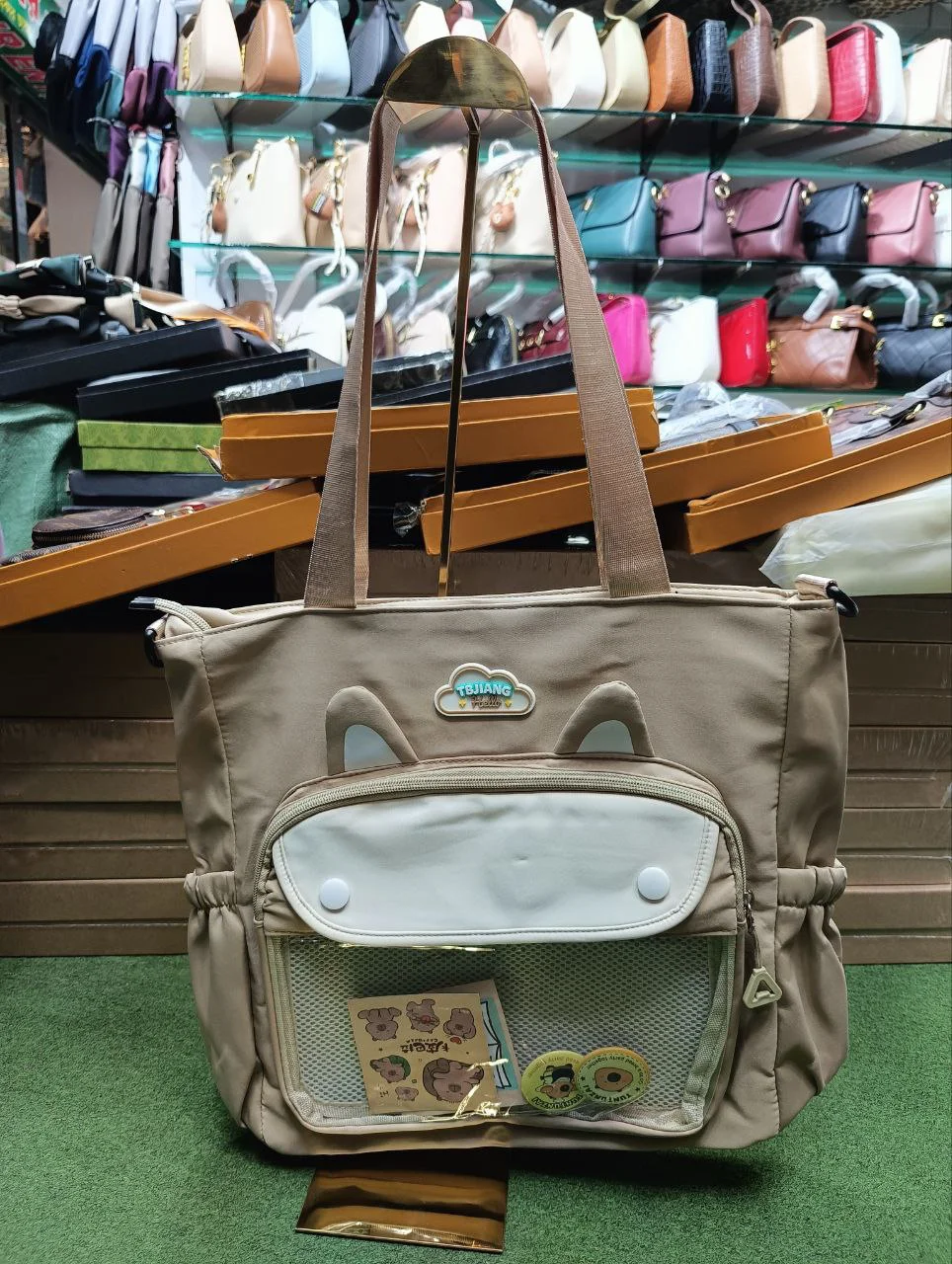 Premium Transparent Pocket Shoulder Tote Bag