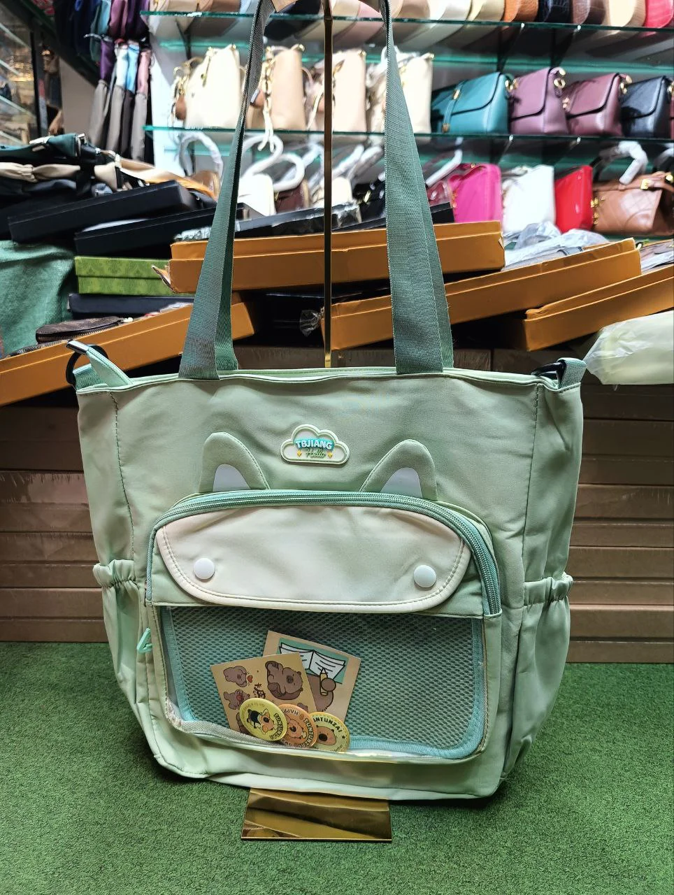 Premium Transparent Pocket Shoulder Tote Bag