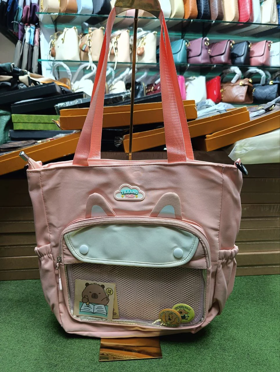 Premium Transparent Pocket Shoulder Tote Bag