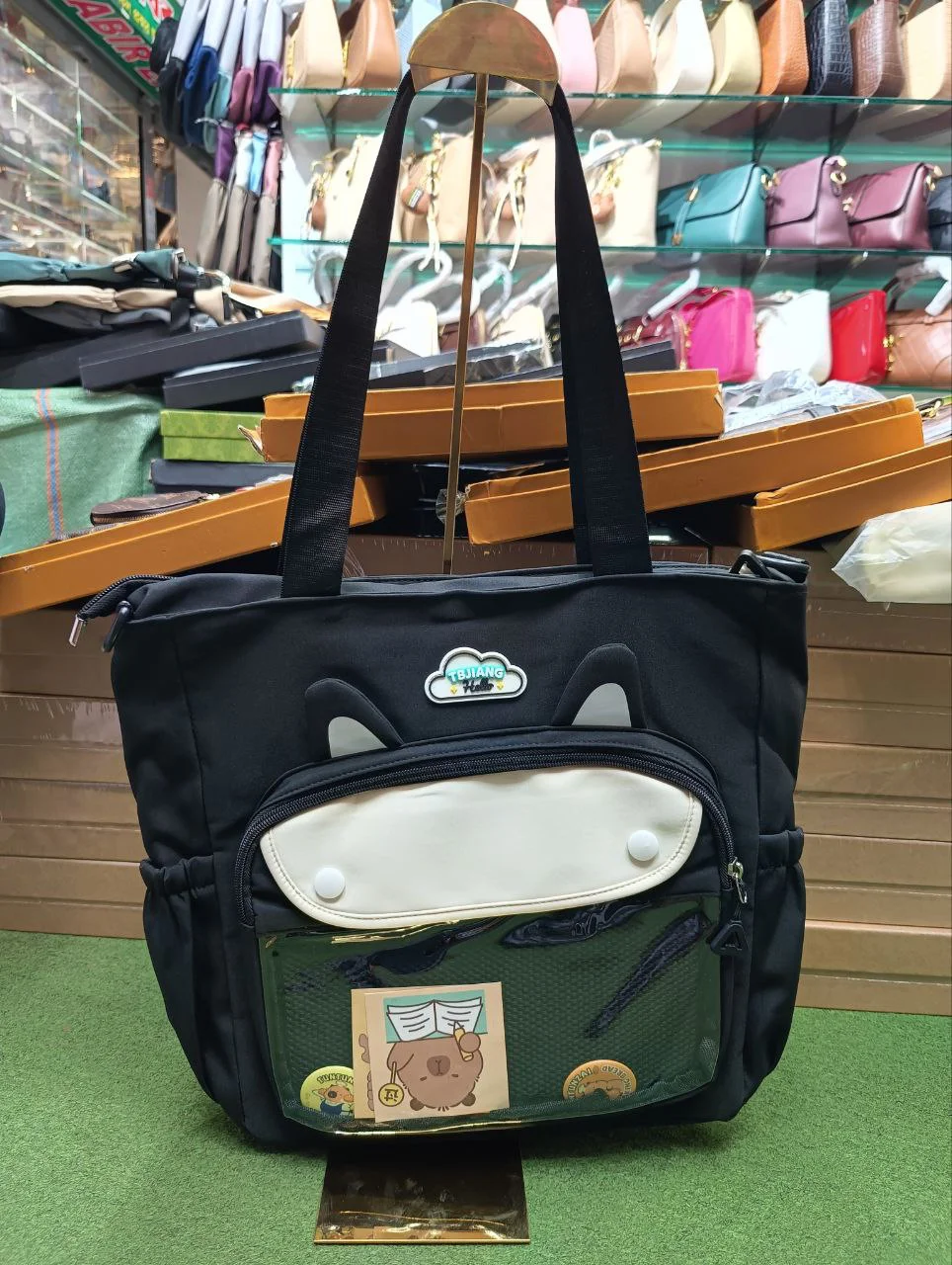 Premium Transparent Pocket Shoulder Tote Bag