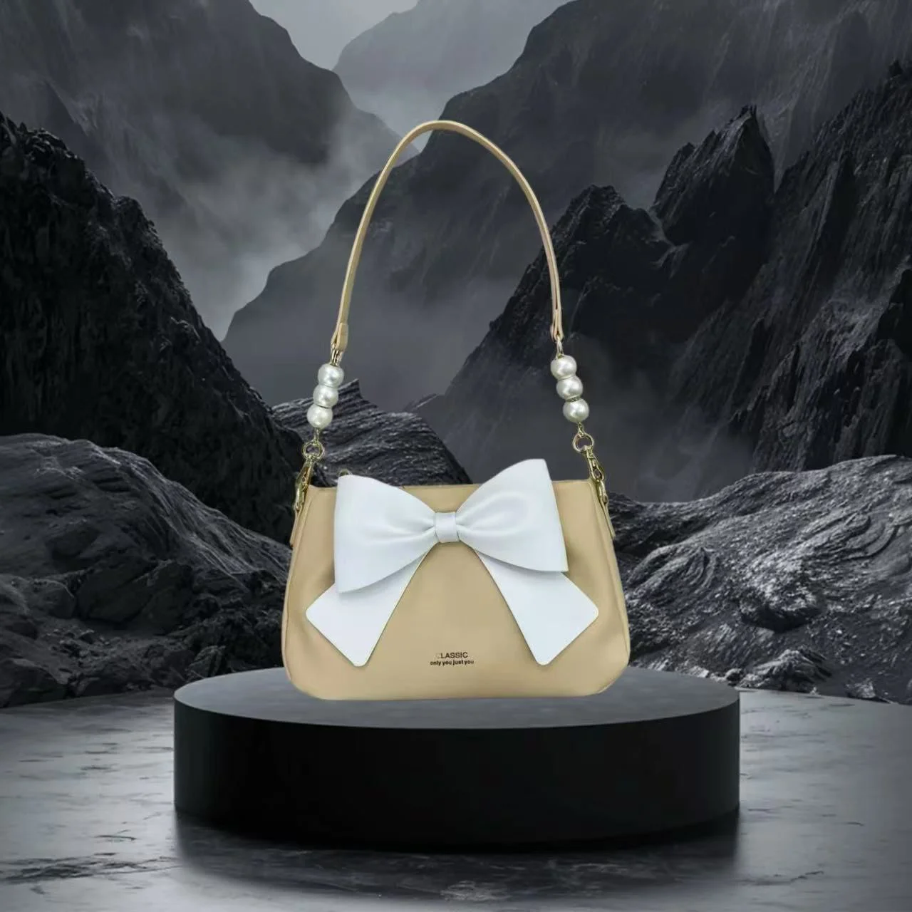 Premium Pearl Bow Classic Shoulder Bag